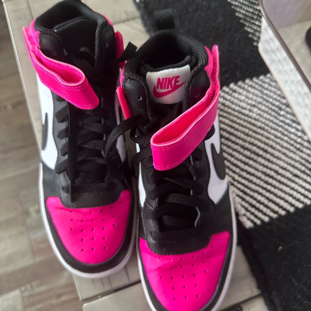 Nike Black and Pink High-Tops